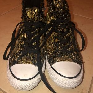 Metallic Gold Fashion Exclusive Converse Sneakers